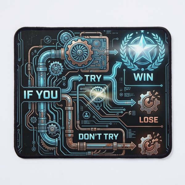 Item preview, If You Try Logic Flowchart - Cyberpunk Success Mindset Graphic designed and sold by Nashatyoussef.