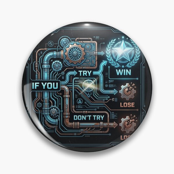 Item preview, If You Try Logic Flowchart - Cyberpunk Success Mindset Graphic designed and sold by Nashatyoussef.
