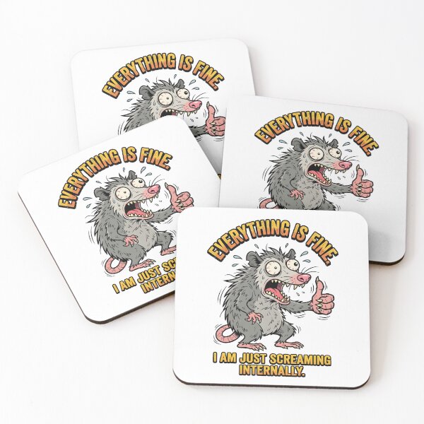 Item preview, Everything Is Fine I Am Just Screaming Internally | Funny Anxiety Opossum Cartoon Design | Sarcastic Humor Animal Art designed and sold by Luminari Creations.