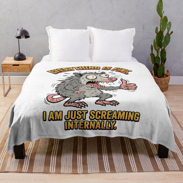 Item preview, Everything Is Fine I Am Just Screaming Internally | Funny Anxiety Opossum Cartoon Design | Sarcastic Humor Animal Art designed and sold by Luminari Creations.