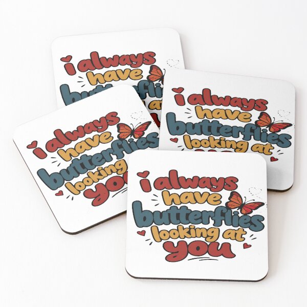 Item preview, I Always Have Butterflies Looking at You – Cute Romantic Love Quote designed and sold by Lovestickerco.