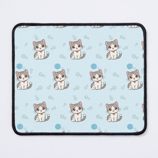 Item preview, Cute Cartoon Cat Seamless Pattern On Blue Background designed and sold by prapapon.