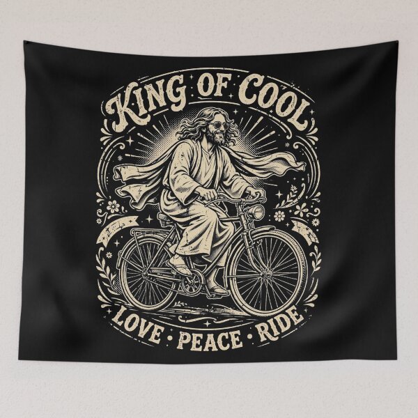 Item preview, King Of Cool Jesus Bicycle Love Peace Ride designed and sold by Yellowriversss.