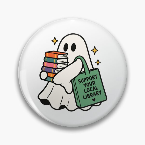 Item preview, Cute Ghost Reading Books Support Your Local Library designed and sold by FemmePod.