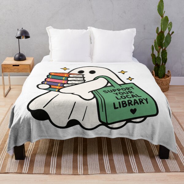 Item preview, Cute Ghost Reading Books Support Your Local Library designed and sold by FemmePod.