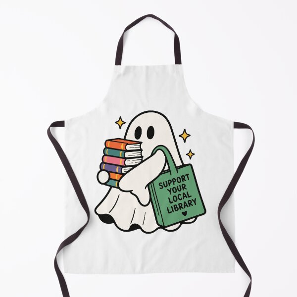 Item preview, Cute Ghost Reading Books Support Your Local Library designed and sold by FemmePod.