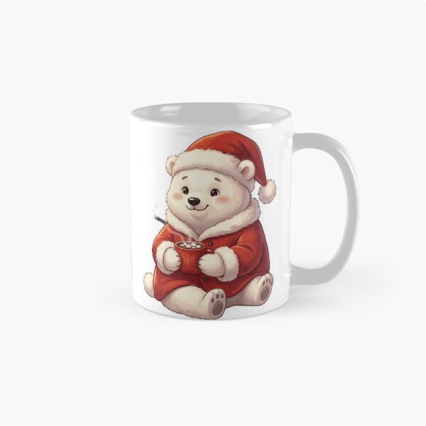 Item preview, Santa Polar Bear with hot cocoa Classic T-Shirt_1daebcd41b designed and sold by all-shp.
