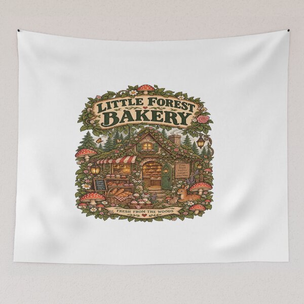 Item preview, Little Forest Bakery - Whimsical Cottagecore Mushroom Art designed and sold by EssentialsWear.