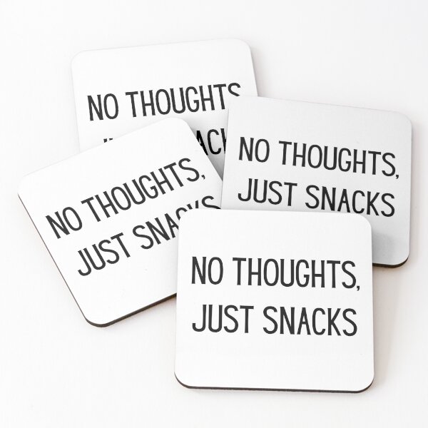 Item preview, No Thoughts Just Snacks Funny Food Quote designed and sold by DigiDreamyArt.