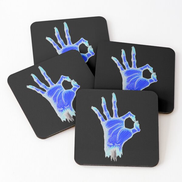 Item preview, Okay Scar-E-Moji (Inverted Edition) Electric Blue Horror Emoji designed and sold by Grimmlar.