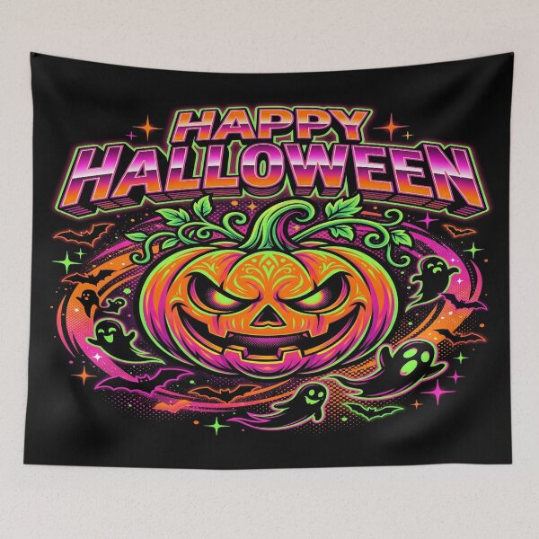 Item preview, A 'Happy Halloween' typographic illustration designed and sold by Solomon-Ent-144.