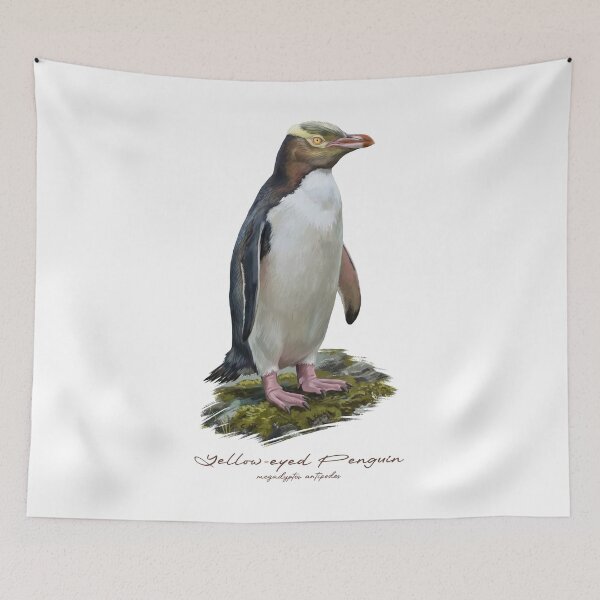 Item preview, Yellow-eyed Penguin on Mossy Ground Bird Illustration designed and sold by Takeda-art.