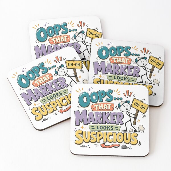 Item preview, Oops That Marker Looks Suspicious Funny Stick Figure Humor Design Art designed and sold by inkoutninja.