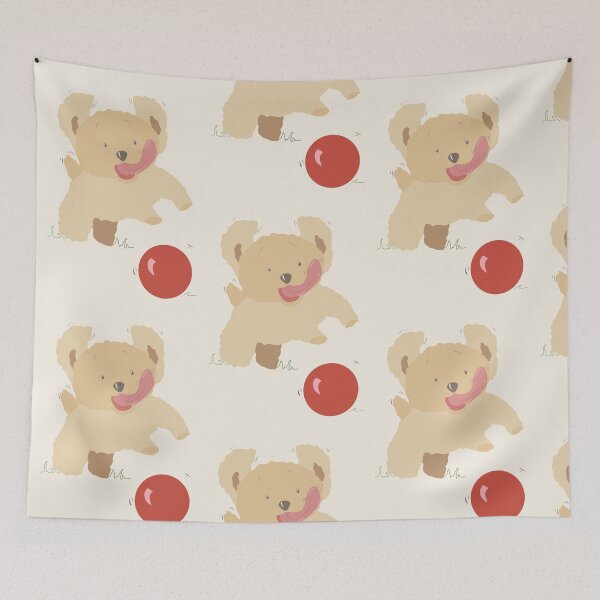 Item preview, Tiny Puppy Plays Ball designed and sold by Jaana Day.