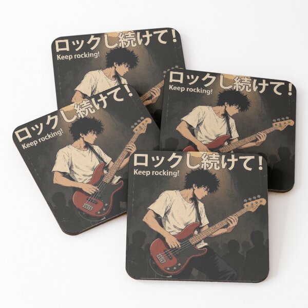Item preview, Keep Rocking! – Retro 90s Underground Anime Rock Bassist designed and sold by Douglystuff.