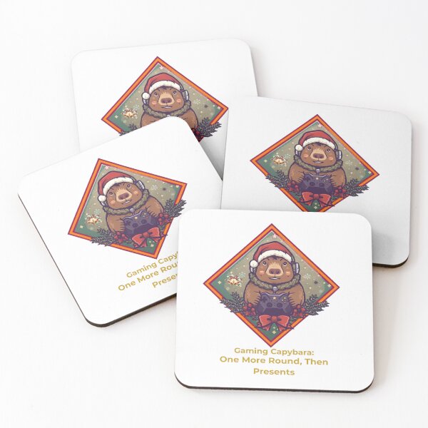 Item preview, Gaming Capybara Christmas - One More Round Then Presents designed and sold by VEXA88.