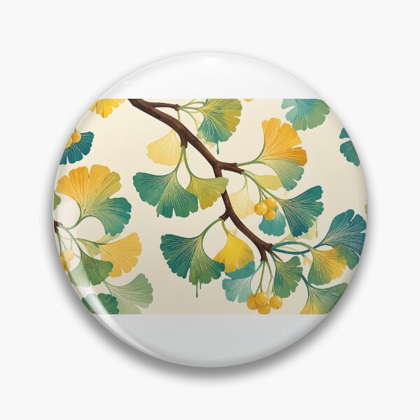 Item preview, Colorful Ginkgo Leaf Botanical Pattern – Teal & Golden Nature Design designed and sold by LexaArtworks.