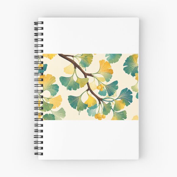 Item preview, Colorful Ginkgo Leaf Botanical Pattern – Teal & Golden Nature Design designed and sold by LexaArtworks.