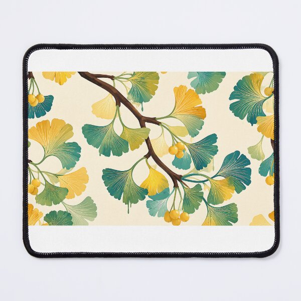 Item preview, Colorful Ginkgo Leaf Botanical Pattern – Teal & Golden Nature Design designed and sold by LexaArtworks.