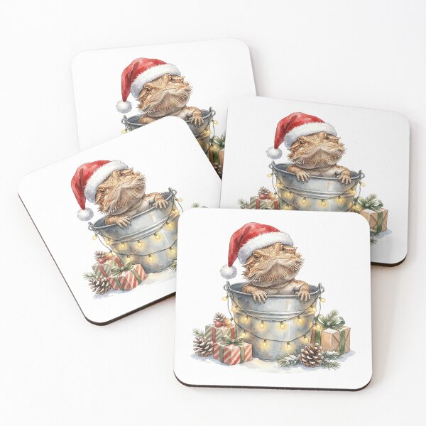Item preview, Christmas Iguana in a Bucket Vintage Illustration designed and sold by Takeda-art.