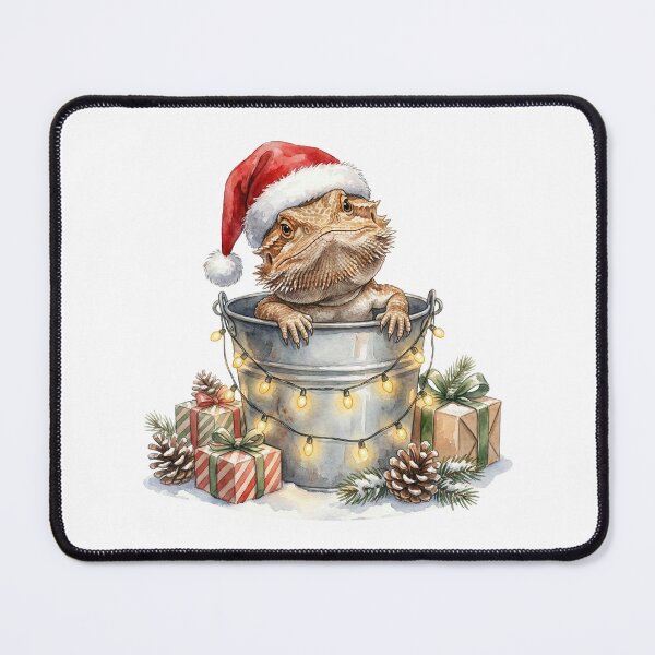 Item preview, Christmas Iguana in a Bucket Vintage Illustration designed and sold by Takeda-art.