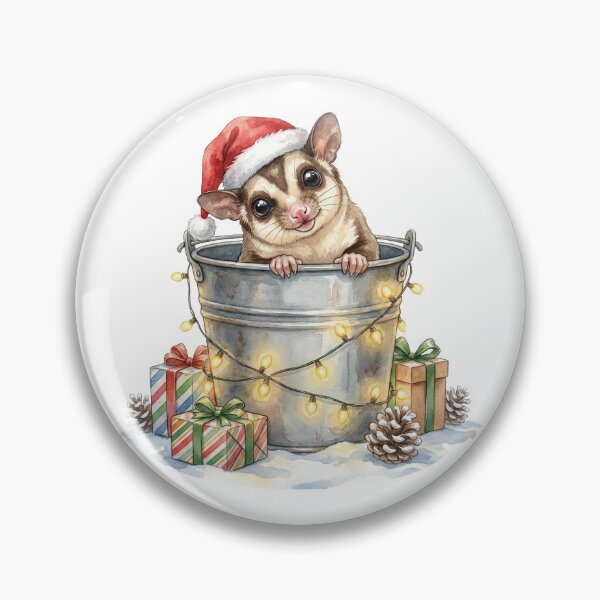 Item preview, Christmas Sugar Glider in a Bucket Vintage Illustration designed and sold by Takeda-art.