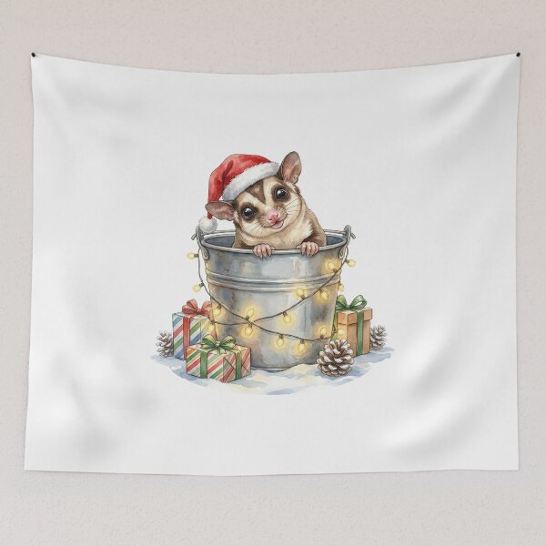 Item preview, Christmas Sugar Glider in a Bucket Vintage Illustration designed and sold by Takeda-art.