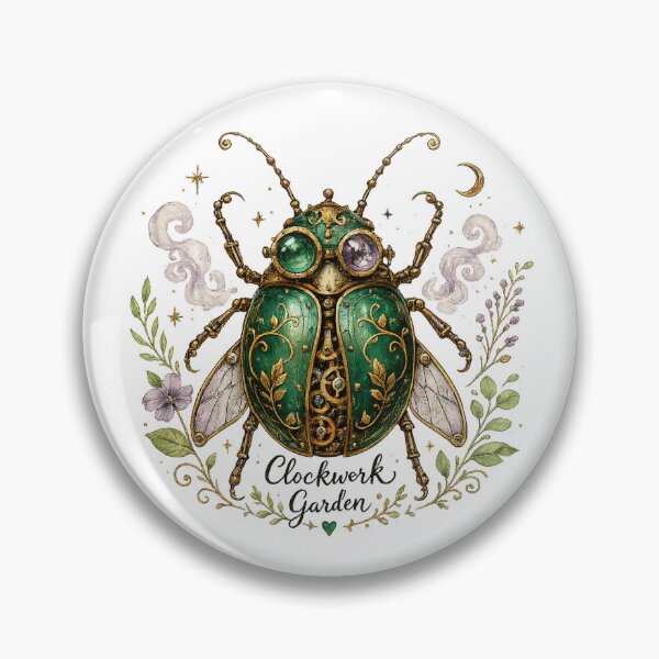 Item preview, Clockwork Garden Steampunk Beetle Vintage Mechanical Insect Art Design designed and sold by inkoutninja.