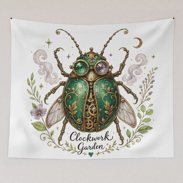 Item preview, Clockwork Garden Steampunk Beetle Vintage Mechanical Insect Art Design designed and sold by inkoutninja.