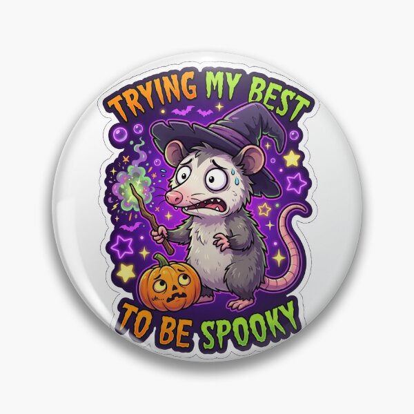 Item preview, Trying My Best To Be Spooky Halloween Opossum Meme designed and sold by JunTheK.