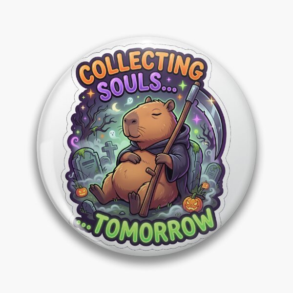 Item preview, Collecting Souls Tomorrow Funny Halloween Capybara Grim Reaper designed and sold by JunTheK.