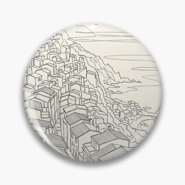 Item preview, Mediterranean Rooftops | Minimalist Coastal Line Art Print designed and sold by Zaramodo.