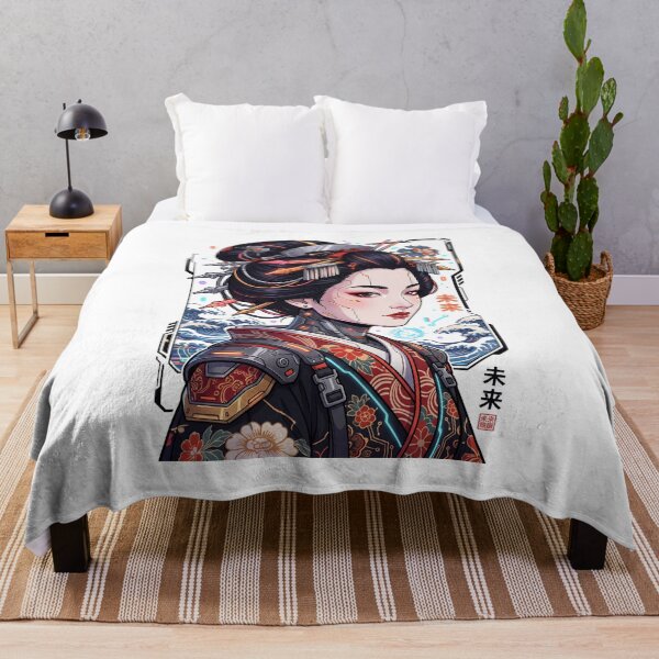 Item preview, Cyber Geisha: Futuristic Japanese Android & Great Wave Tech Artwork designed and sold by HexOne.