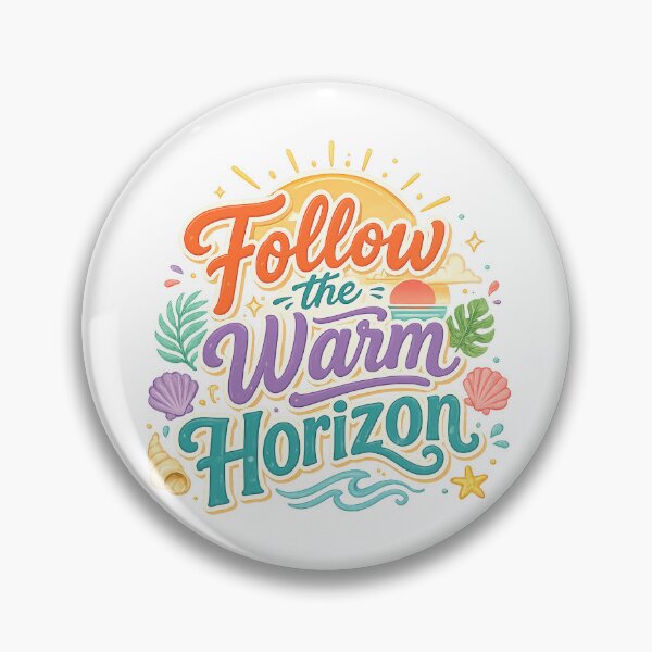 Item preview, Follow the Warm Horizon Retro Summer Beach Sunset Inspirational Quote designed and sold by inkoutninja.