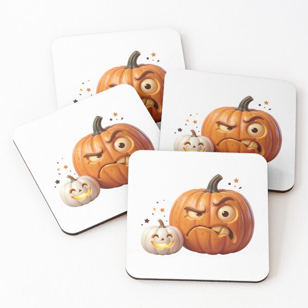 Item preview, Grumpy Pumpkin & Cute Mini Ghost Sticker | 3D Halloween Vinyl Decal designed and sold by Gurjeetpixelart.