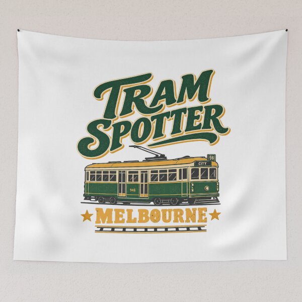 Item preview, Tram Spotter Melbourne – Vintage Tram Enthusiast Typography designed and sold by Globalcitytees.