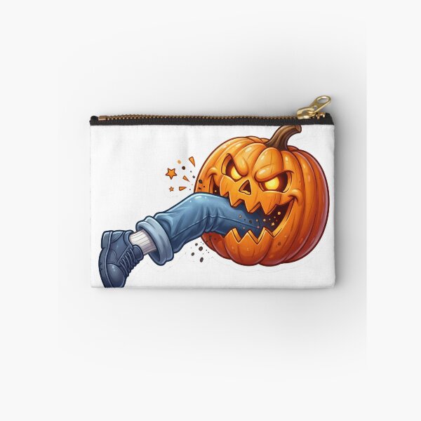 Item preview, Funny Monster Pumpkin Eating a Leg Sticker | 3D Halloween Vinyl Decal designed and sold by Gurjeetpixelart.