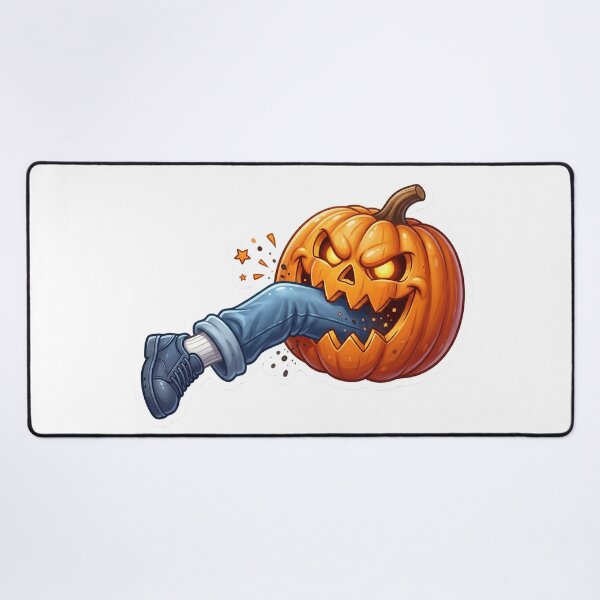 Item preview, Funny Monster Pumpkin Eating a Leg Sticker | 3D Halloween Vinyl Decal designed and sold by Gurjeetpixelart.
