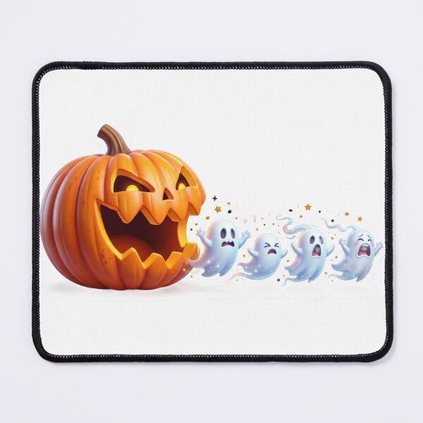 Item preview, Spooky Pumpkin Chasing Panicked Ghosts Sticker | 3D Halloween Vinyl Decal designed and sold by Gurjeetpixelart.