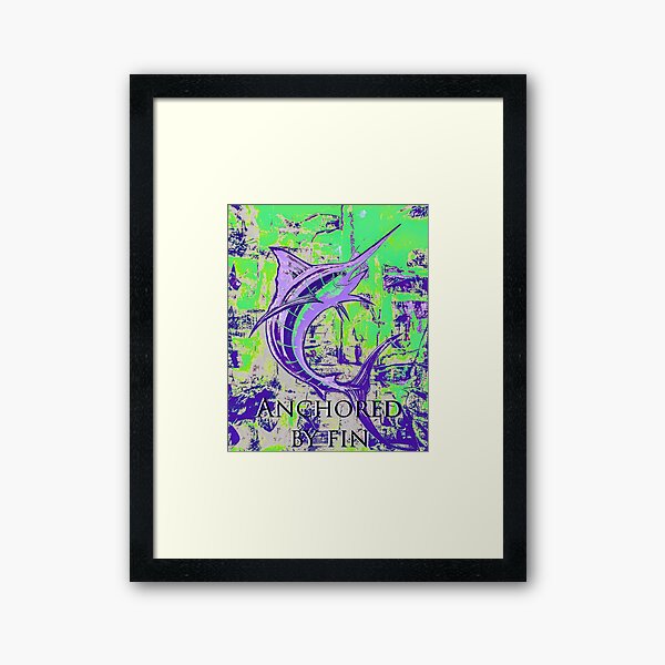 Anchored by fin Framed Art Print