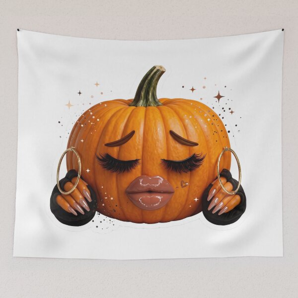 Item preview, Glamorous Sassy Pumpkin Sticker | 3D Fall Fashion Vinyl Decal designed and sold by Gurjeetpixelart.