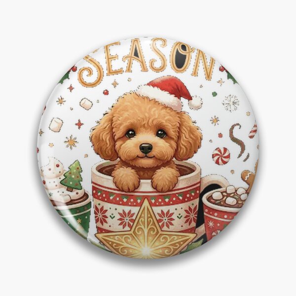 Item preview, Poodle Christmas Holiday Santa Cute Dog with Drink Hot Chocolate Cocoa in Winter Classic T-Shirt_95522e84ae designed and sold by Atros.