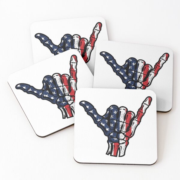 Item preview, Vintage Hang Loose Skeleton - American Flag Shaka Sign designed and sold by Marshallamoakohene.