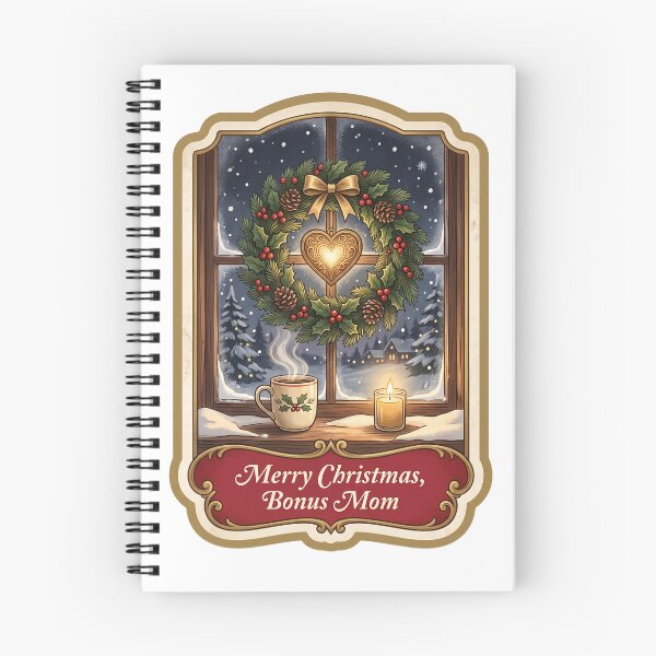 Item preview, Cozy Merry Christmas Bonus Mom Vintage Winter Window designed and sold by TheCalmEdit.