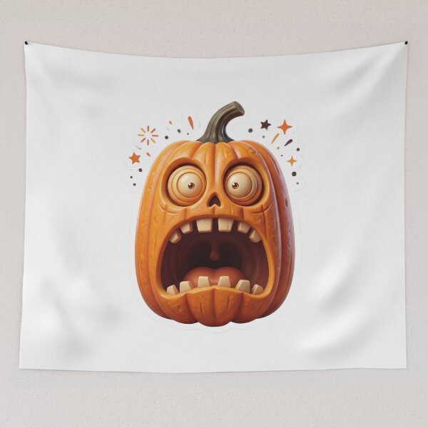 Item preview, Shocked Screaming Pumpkin Sticker | 3D Halloween Vinyl Decal designed and sold by Gurjeetpixelart.