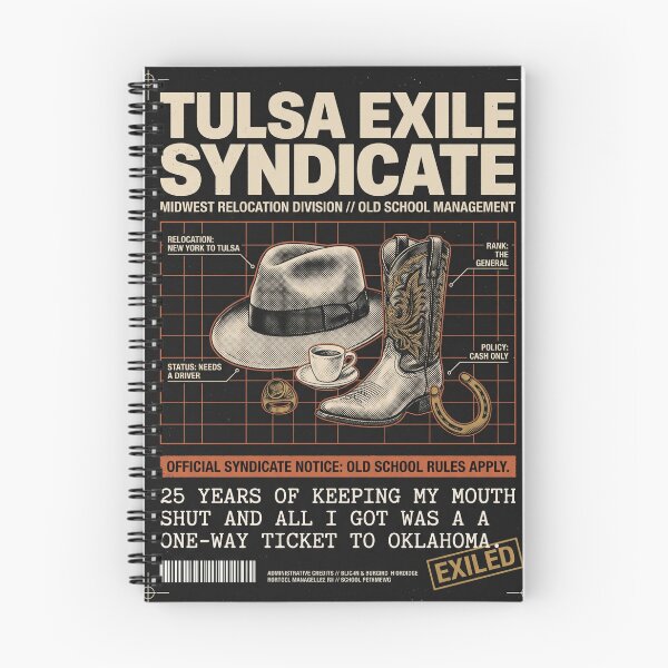 Item preview, Tulsa Exile Syndicate Midwest Relocation Funny Crime Drama Parody designed and sold by Mircea786.