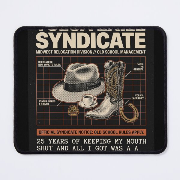 Item preview, Tulsa Exile Syndicate Midwest Relocation Funny Crime Drama Parody designed and sold by Mircea786.