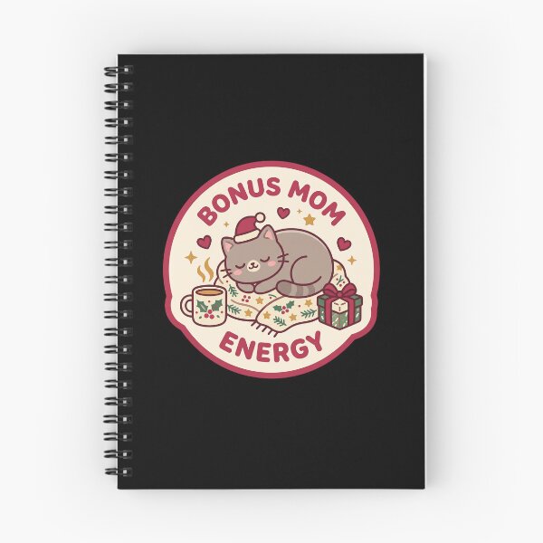 Item preview, Cute Bonus Mom Energy Christmas Cozy Cat Sticker designed and sold by TheCalmEdit.
