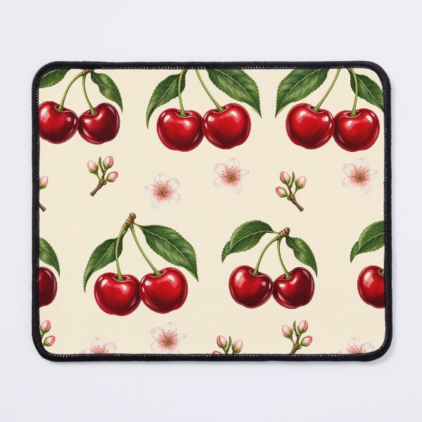 Item preview, Big Cherries and Blossoms Pattern Retro Fruit designed and sold by victorsuarez.