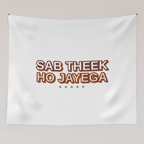 Item preview, Sab Theek Ho Jayega Hindi Quote designed and sold by MR4me.